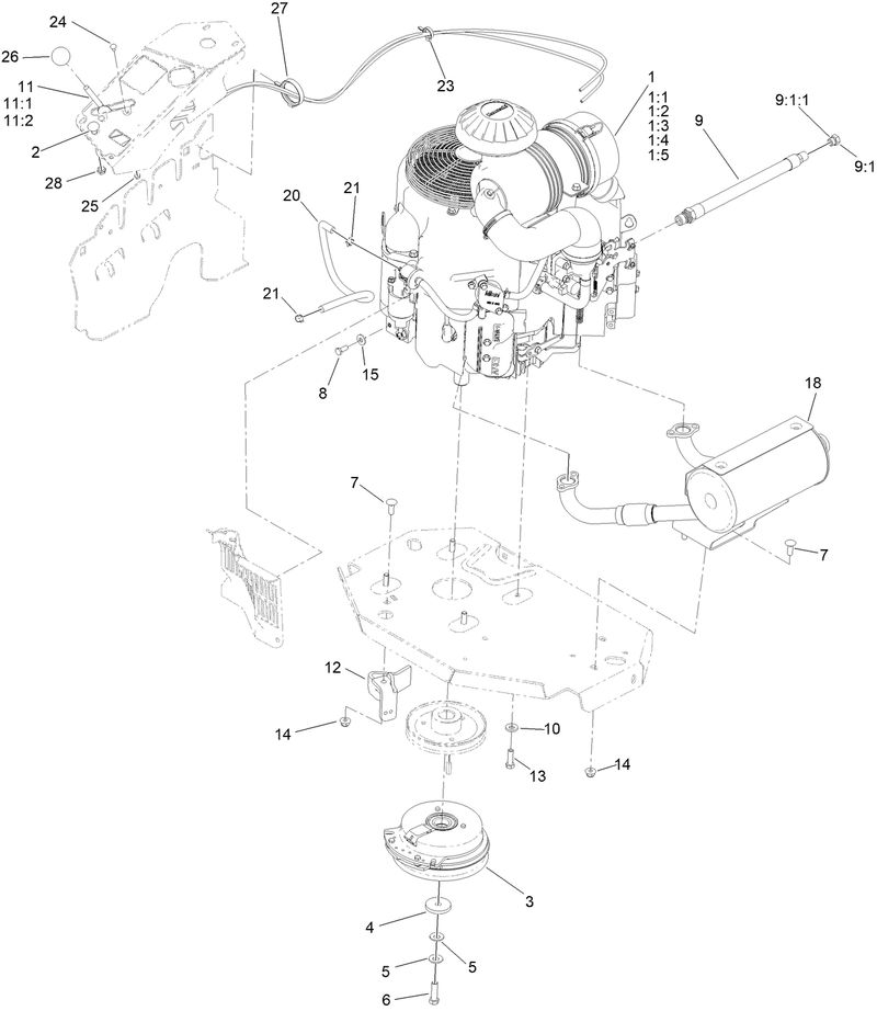 Engine Clutch and Muffler Assembly