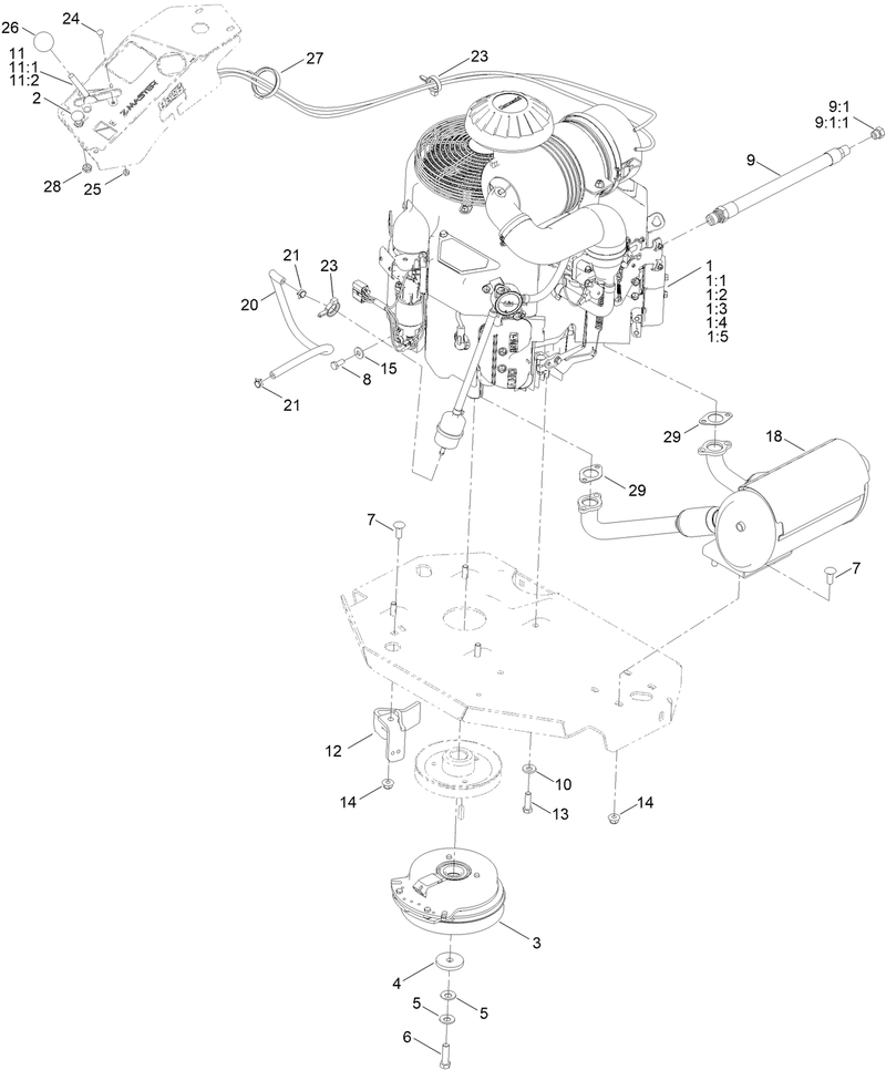 Engine Clutch and Muffler Assembly