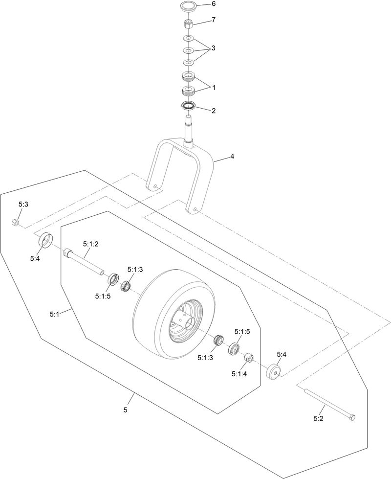 Caster Fork and Wheel Assembly