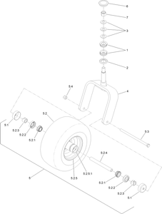 Caster Fork and Wheel Assembly