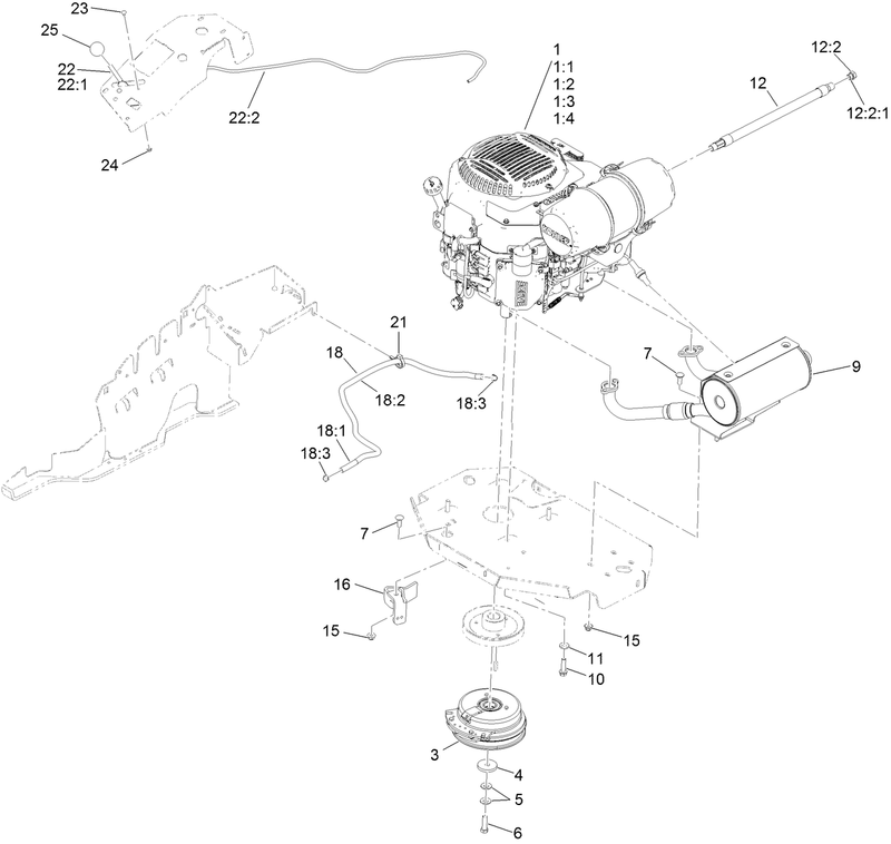 Engine Clutch and Muffler Assembly