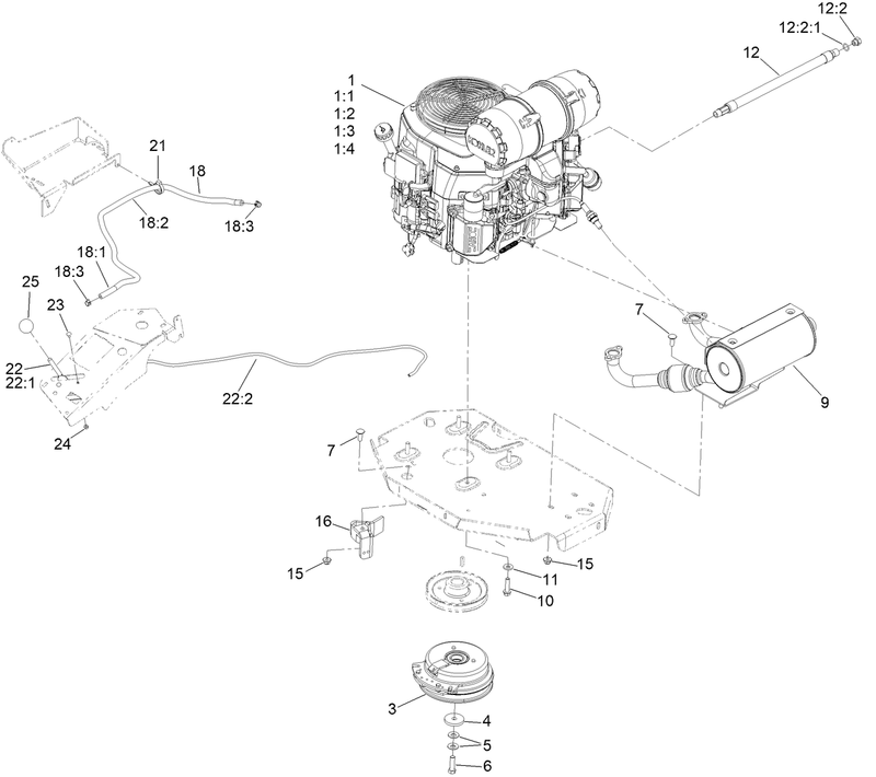 Engine Clutch and Muffler Assembly