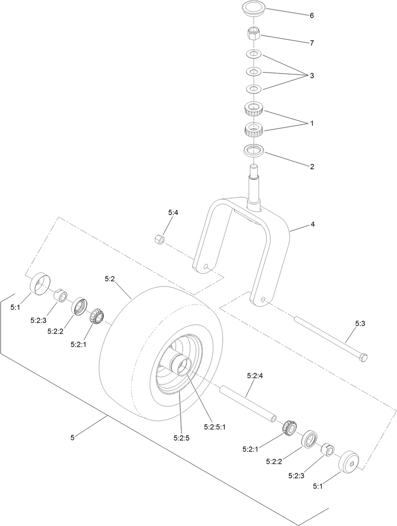 Caster Fork and Wheel Assembly