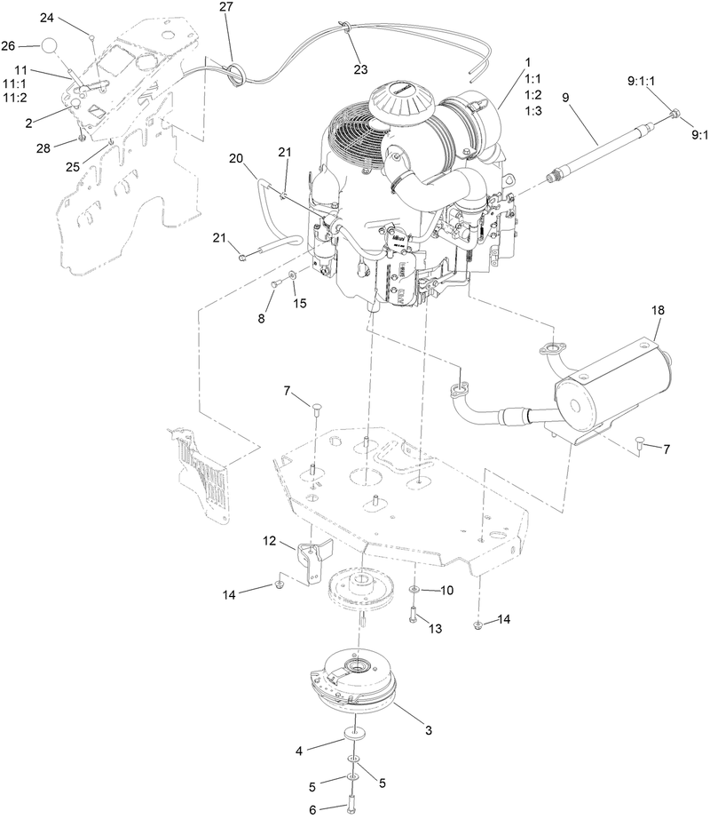 Engine Clutch and Muffler Assembly