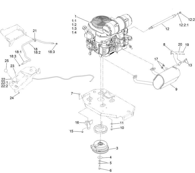 Engine Clutch and Muffler Assembly