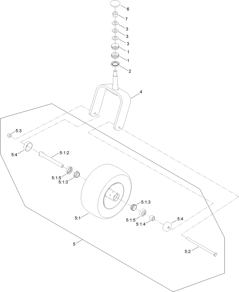 Caster Fork and Wheel Assembly