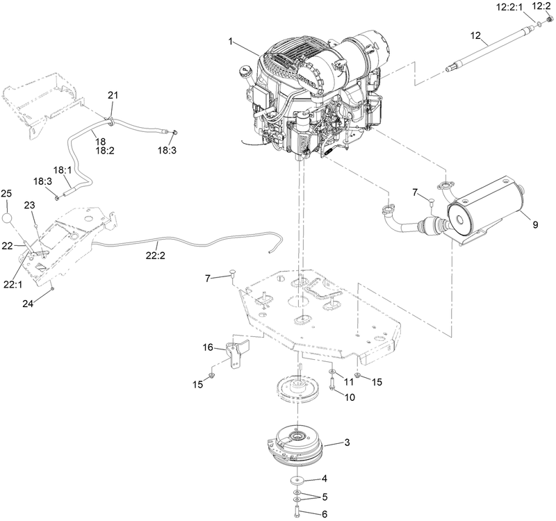 Engine Clutch and Muffler Assembly