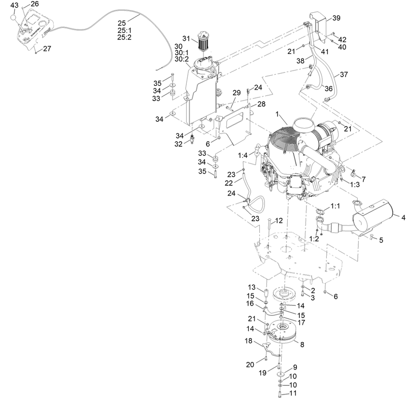 Engine Clutch and Muffler Assembly