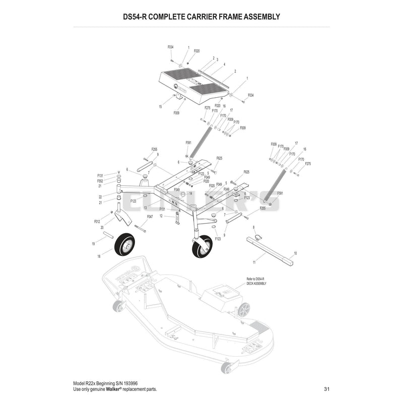 DS54-R COMPLETE CARRIER FRAME ASSEMBLY