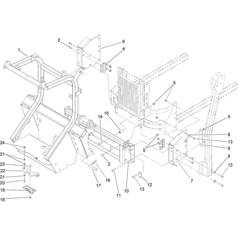 Hopper Frame and Bagger Frame Assembly