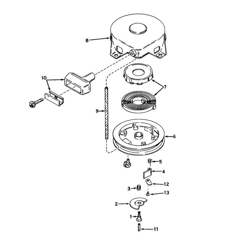 Rewind Starter No. 590473 (5 & 7 H.p. Snowthrower Model No. 31624 & 31677)