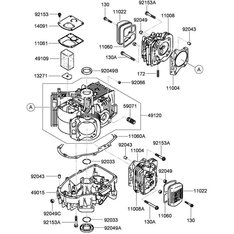 Cylinder and Crankcase Assembly