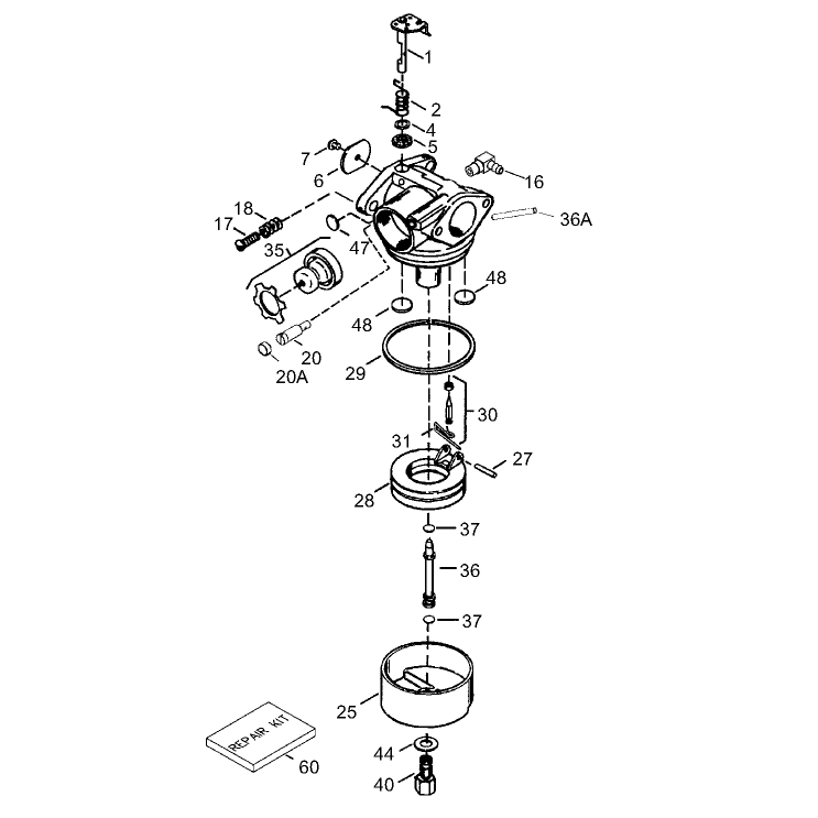 Carburetor No 640303 Tecumseh LEV120-361542B