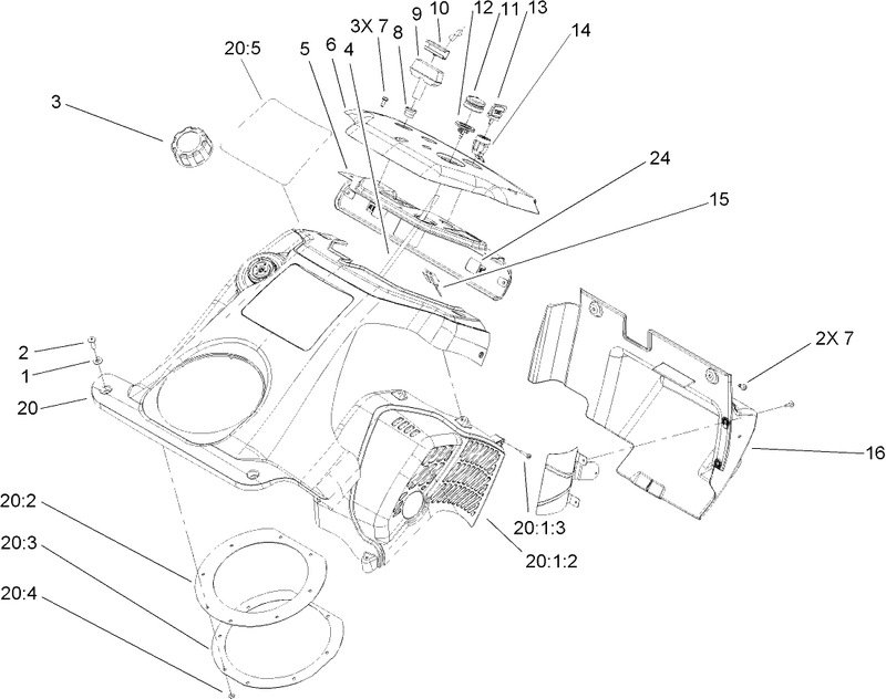 Upper Shroud And Control Panel Assembly