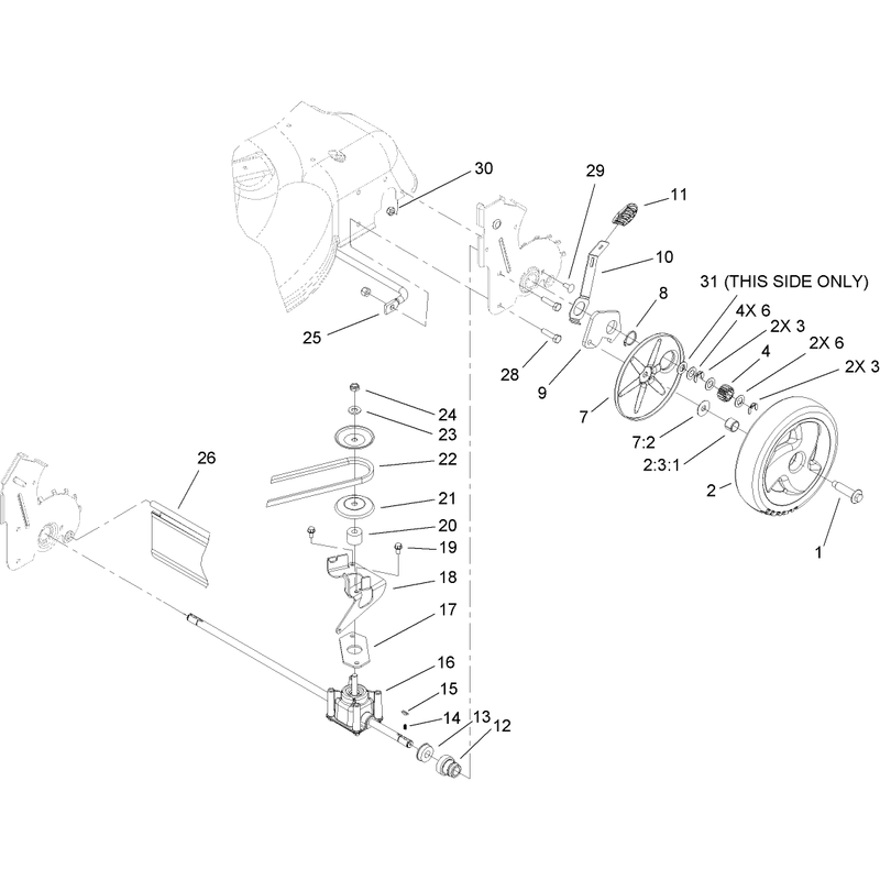 Rear Axle and Transmission Assembly