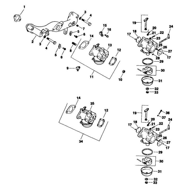 Carburetor Engine Kohler Model No Mv16s Type 56511