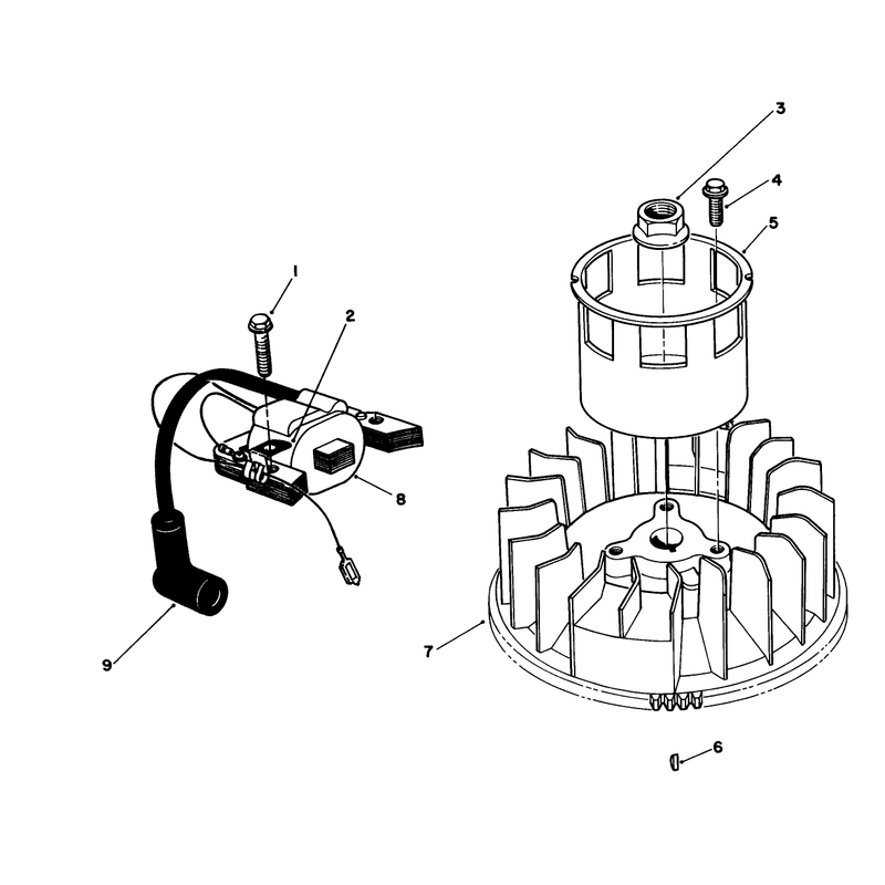Magneto and Flywheel Assembly Engine Model No Vmh7-4