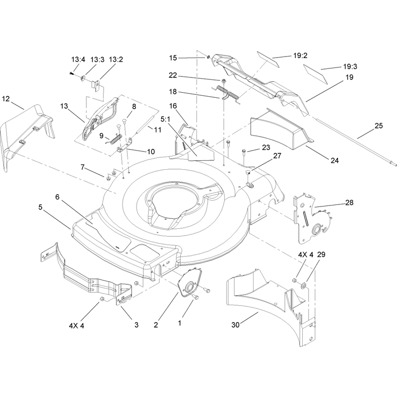 Deck Side Chute and Rear Door Assembly