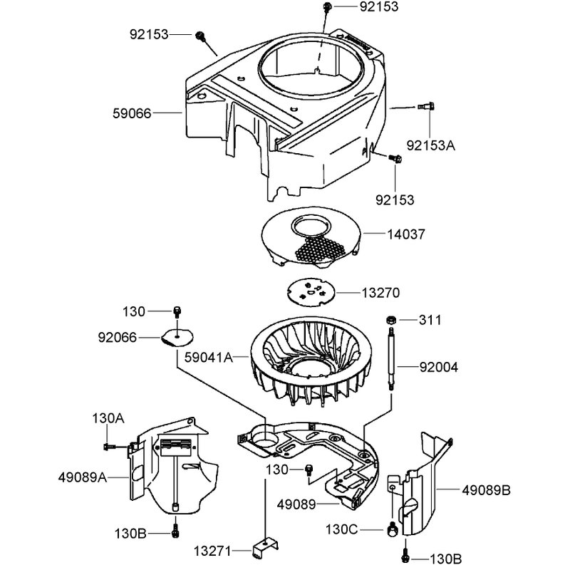 Cooling Equipment Assembly  Kawasaki FH541V-DS23