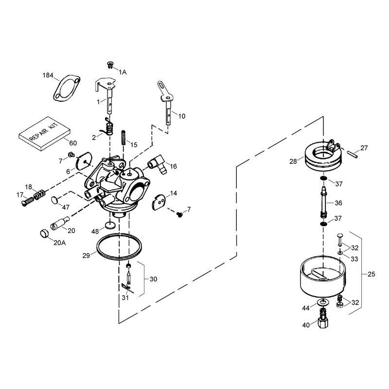 Carburetor Assembly No. 640169  Tecumseh OH318SA-221847B
