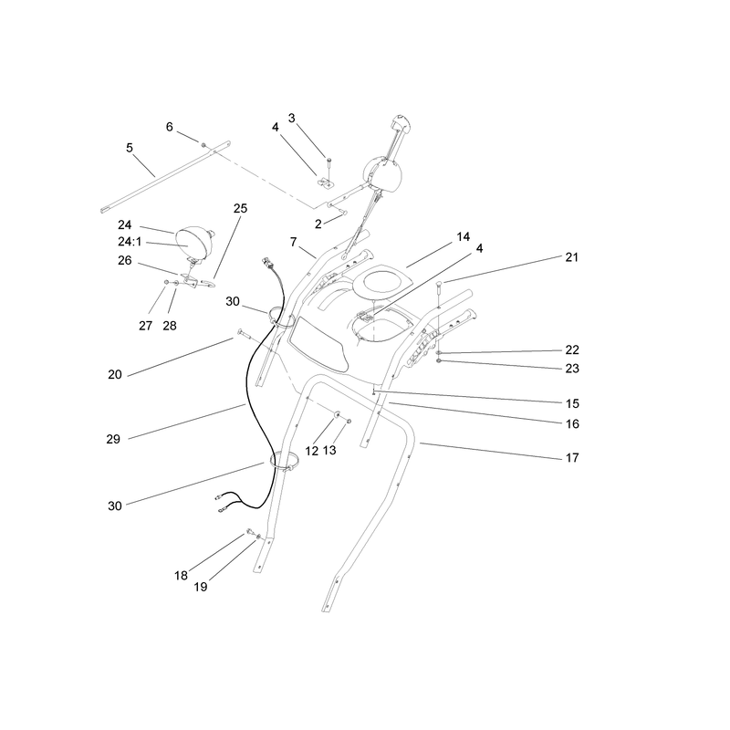 Handle, Headlamp and Control Assembly