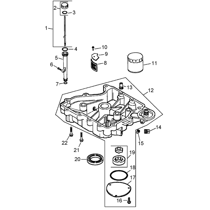 Oil Pan Lubrication Assembly Kohler CV15S-41630