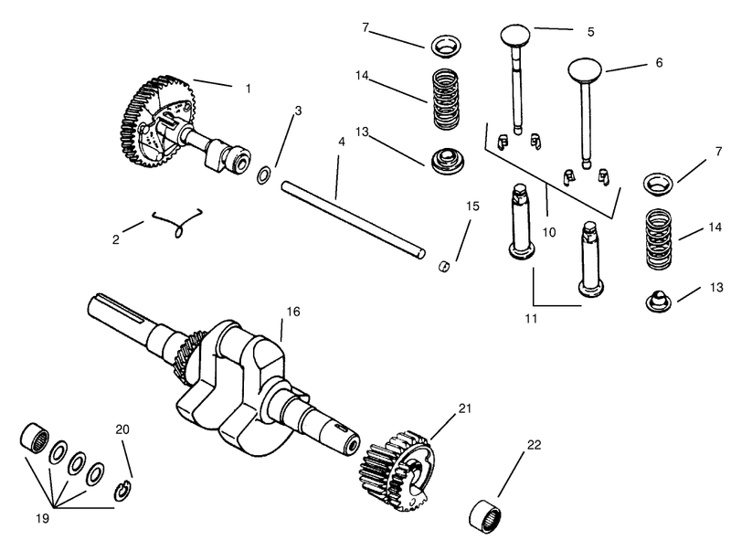 Camshaft and Crankshaft Kohler Model Ms14s Ts601559