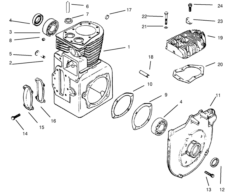 Crankcase and Cyl Head Kohler Model Ms14s Ts601559