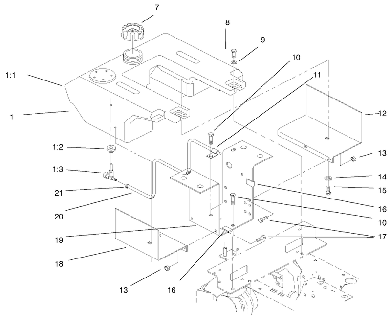 Fuel Tank and Hydro Fan Control Assembly