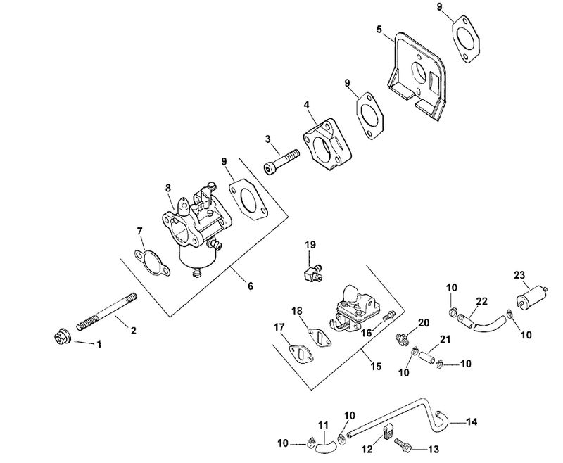 Carburetor and Fuel Pump model 73449 Only