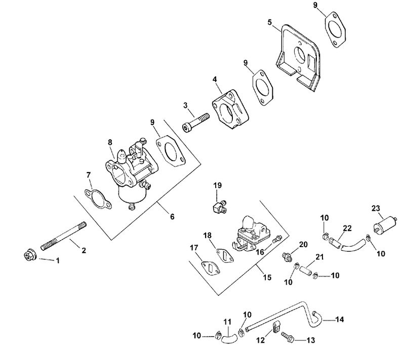 Carburetor and Fuel Pump model 73429 Only