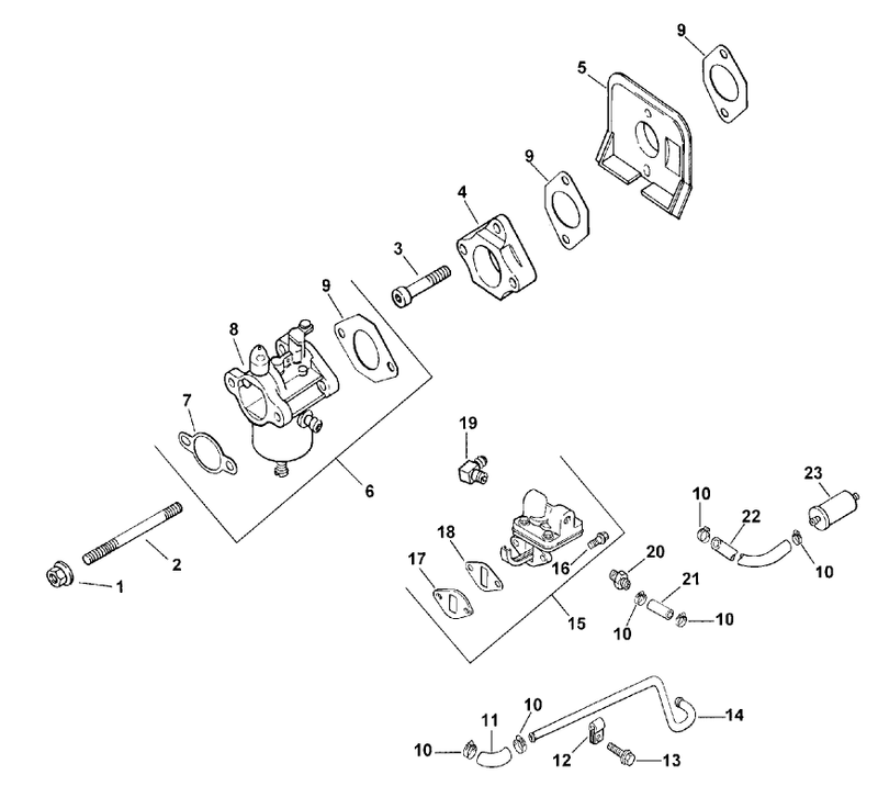 Carburetor And Fuel Pump model 73449 Only