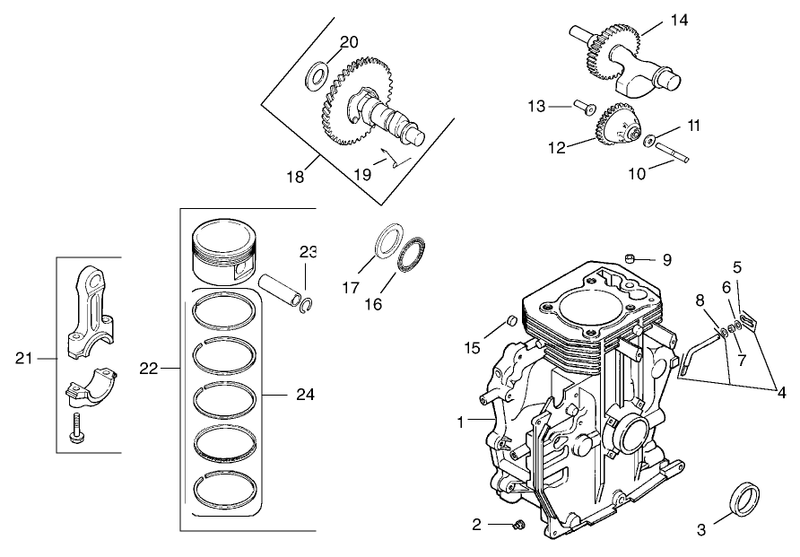 Crankcase Assembly Kohler Model Ch15s 44533