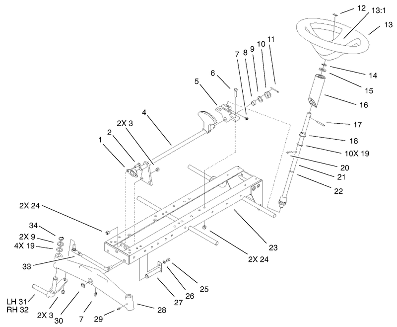 Frame Axle And Steering Assembly