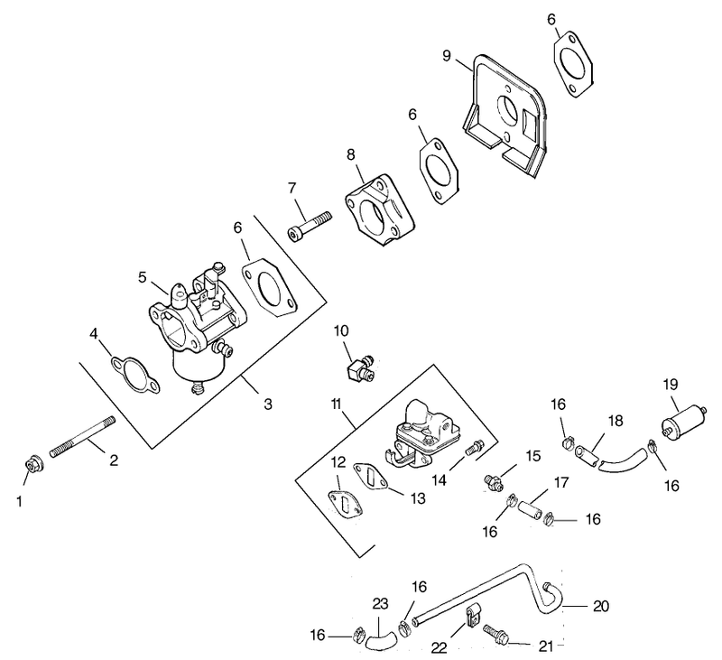 Fuel System Assembly continued Kohler Model Ch15s 44533