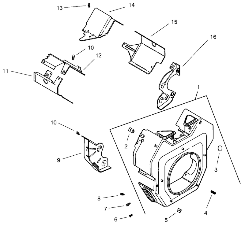 Group 6 Blower Housing and Baffles model 73470 Only