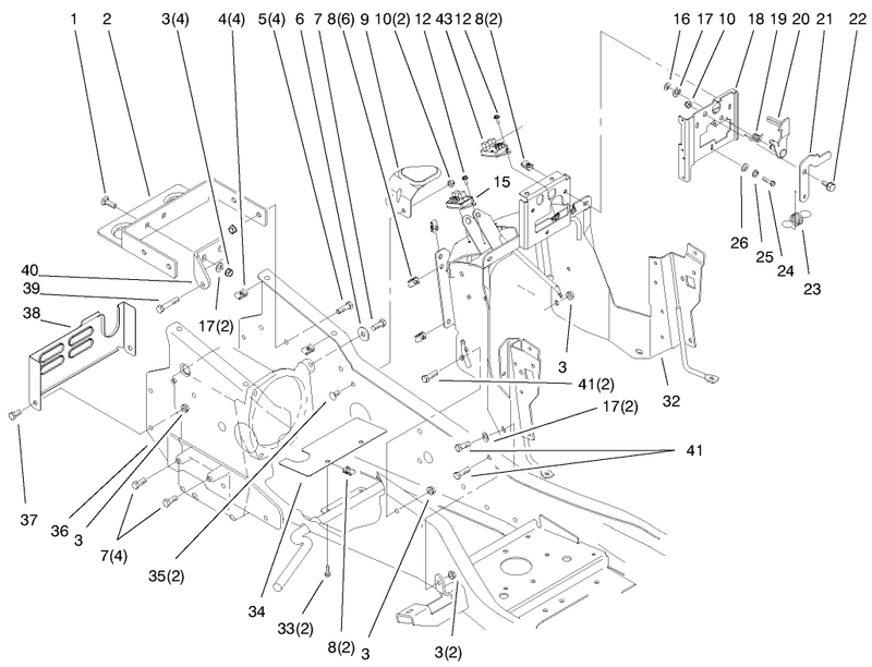 Steering Tower and Fuel Tank Support Assembly