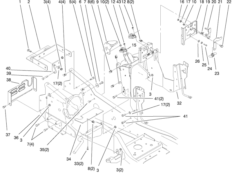 Steering Tower and Fuel Tank Support Assembly