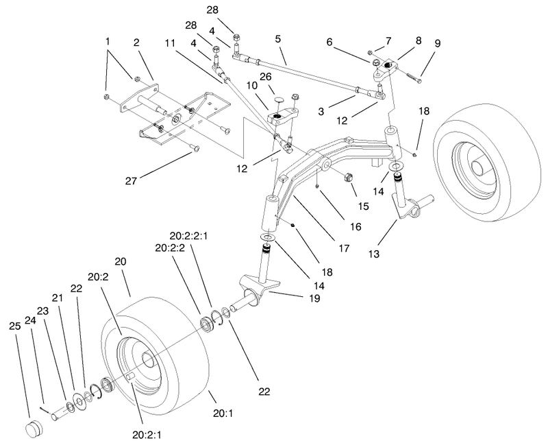 Tie Rods Spindle and Front Axle Assembly