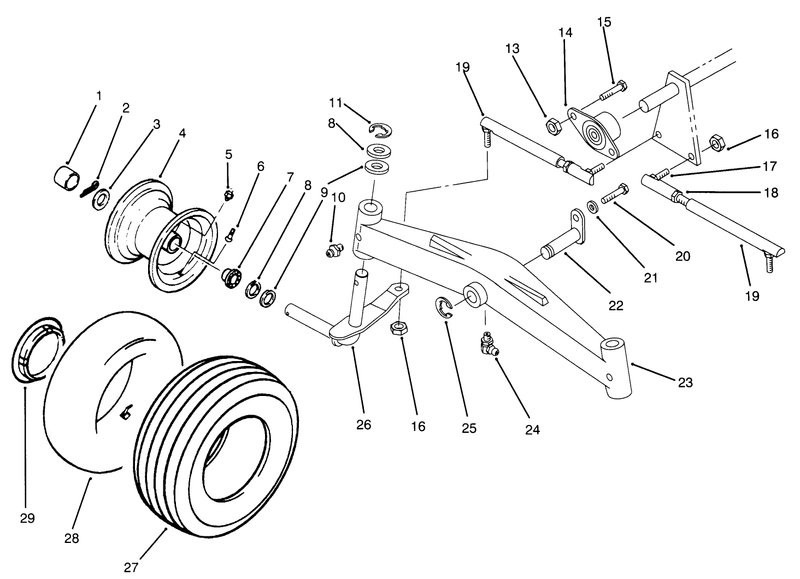 Front Axle And Wheel Assembly
