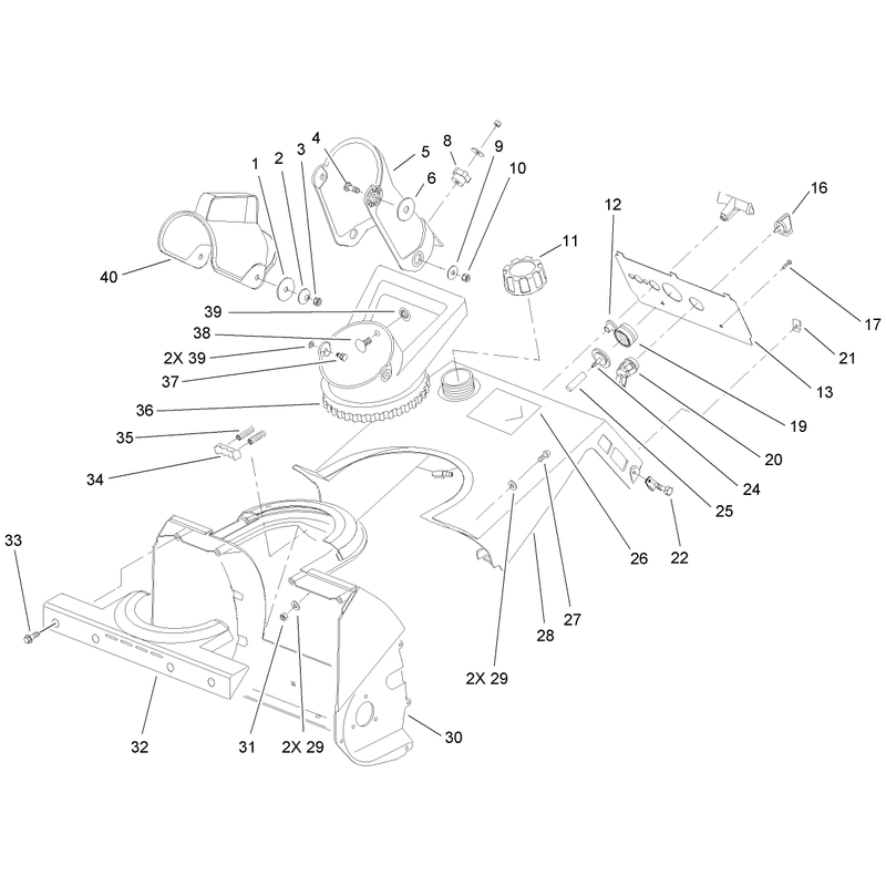 Chute and Upper Shroud Assembly