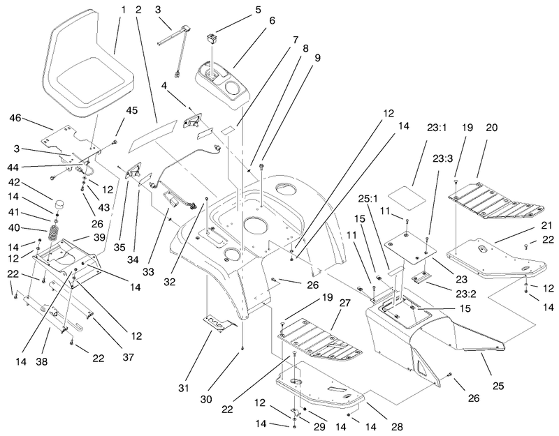 Fender Footrest And Seat Assembly