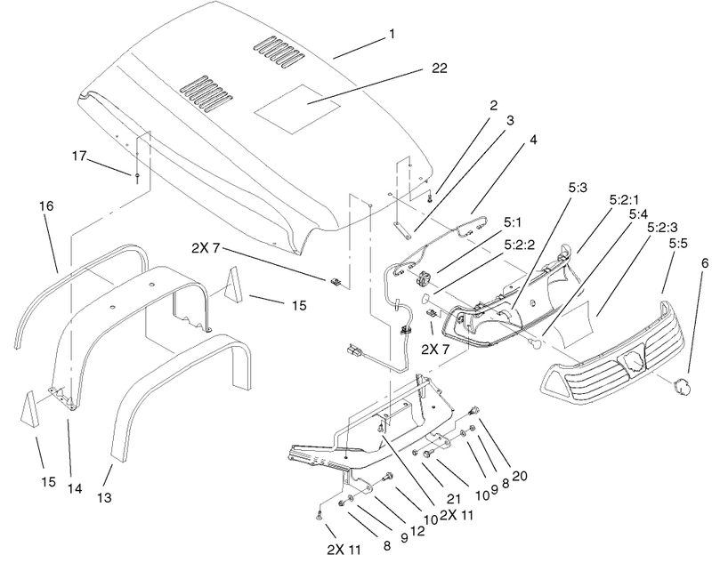 Hood and Headlight Assembly