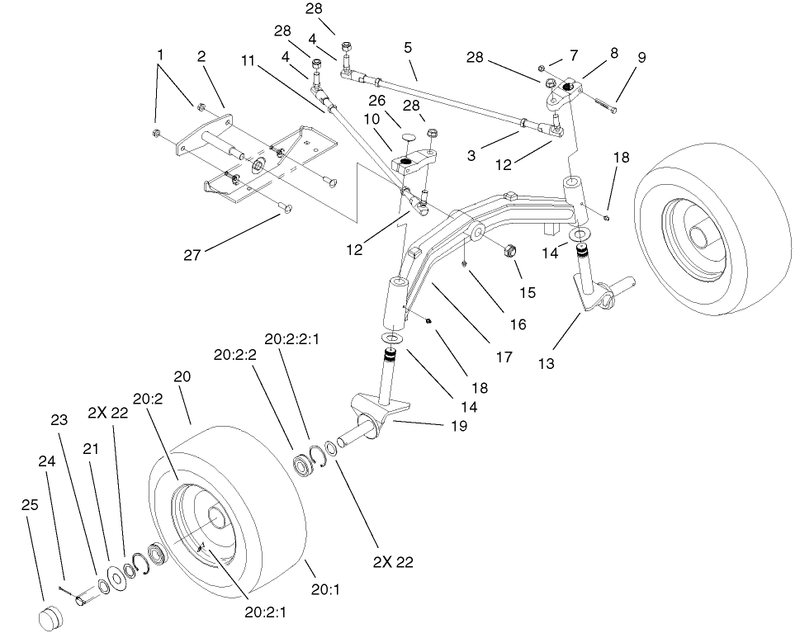Tie Rods Spindle and Front Axle Assembly