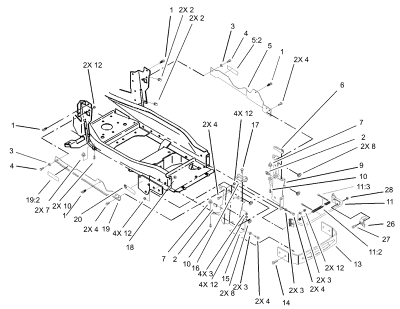 Bumper and Hood Support Assembly