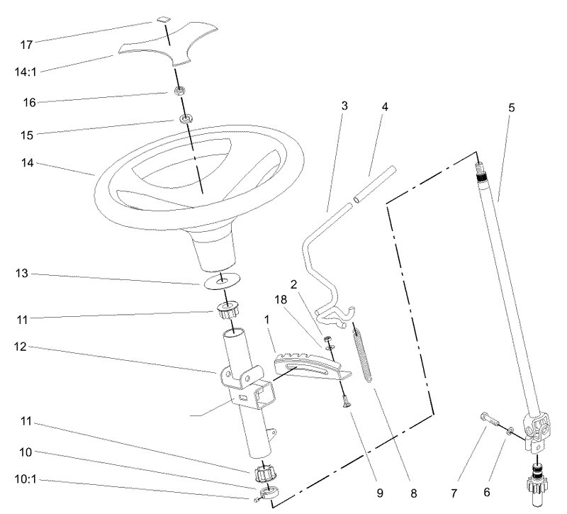 Manual Steering and Tilt Assembly