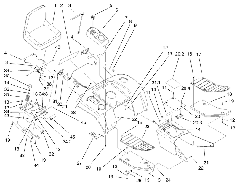 Fender Footrest and Seat Assembly