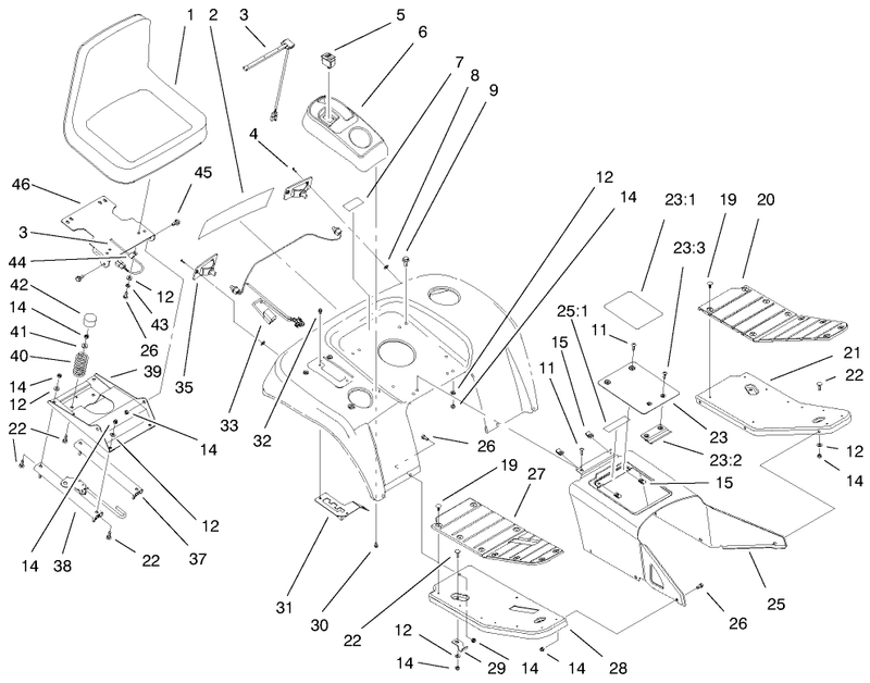 Fender Footrest And Seat Assembly