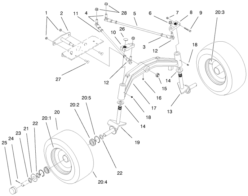Tie Rods Spindle and Front Axle Assembly