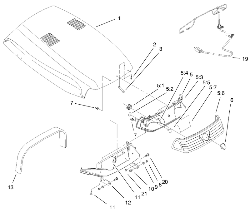 Hood and Headlight Assembly